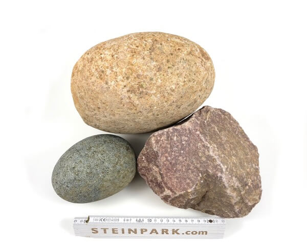 Granit Lesesteine 100-500 mm meist natürlich gerundet