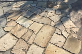 Quarz-Sandstein Polygonalplatte Golden Sun gelb-grün-bunt