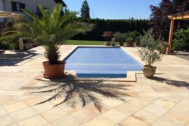 Quarz-Sandstein Terrassenplatte Golden Sun 60x40x2,5 / 60x40x3 cm gelb-grünlich