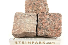 Neues Granit Kleinpflaster 8-11 cm rötlich Neues Granit Kleinpflaster 8-11 cm rötlich