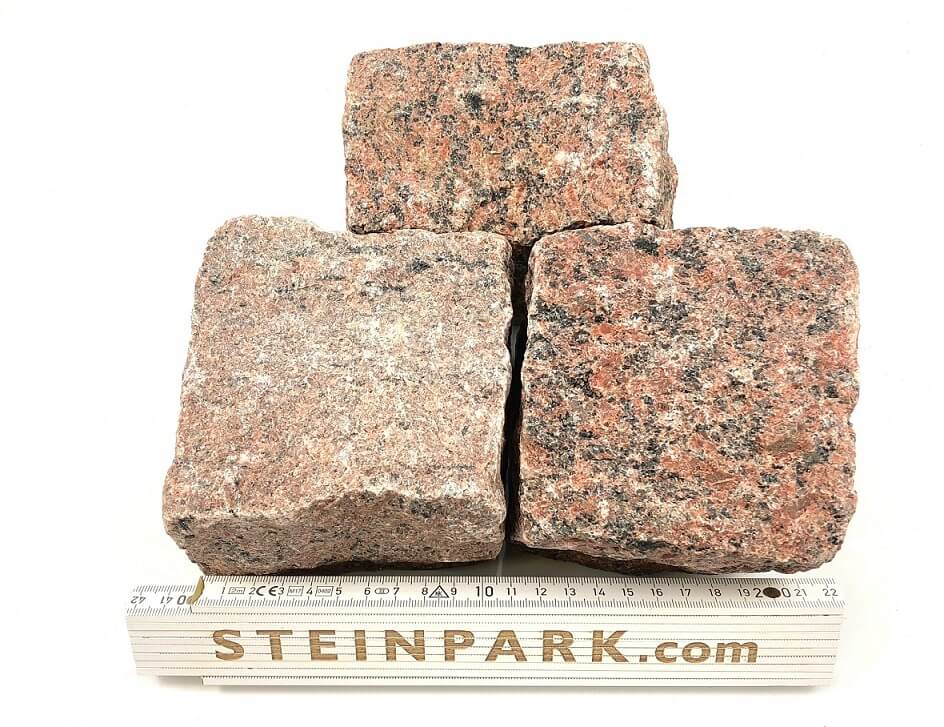 Neues Granit Kleinpflaster 8-11 cm rötlich