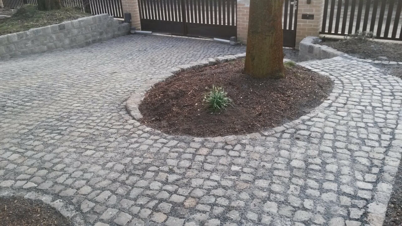 Porphyr Kleinpflaster gebraucht bunt