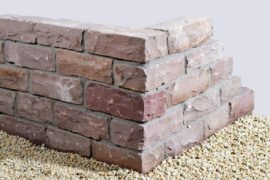 Quarzsand Mauerstein 14x16x35 cm rot-braun Quarzsand Mauerstein 14x16x35 cm rot-braun