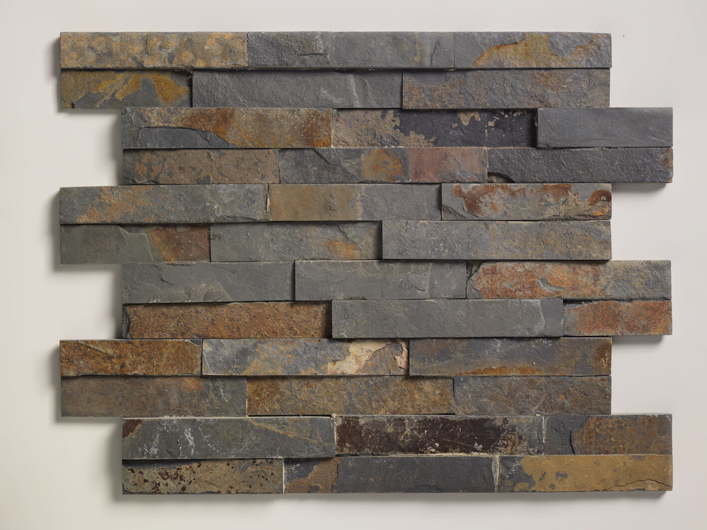 Schiefer Wandverblender Black-Multicolor 40x10x1-1,5 cm