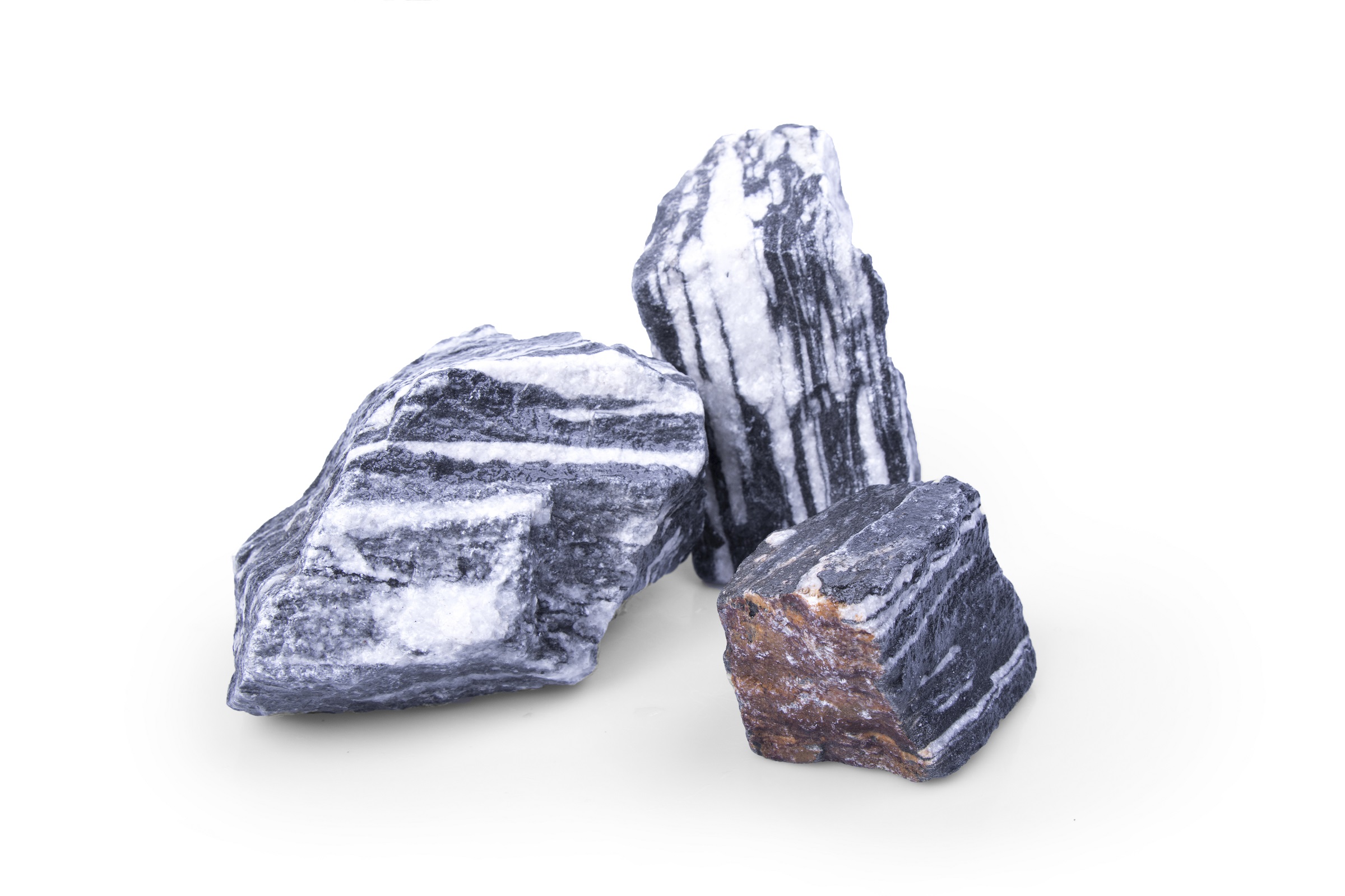 Marmor Gabionenstein Zebra 60-100 mm schwarz – weiß