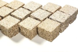 Granit Edelkleinpflaster 10x10x8 cm gelb-grau Granit Edelkleinpflaster 10x10x8 cm gelb-grau