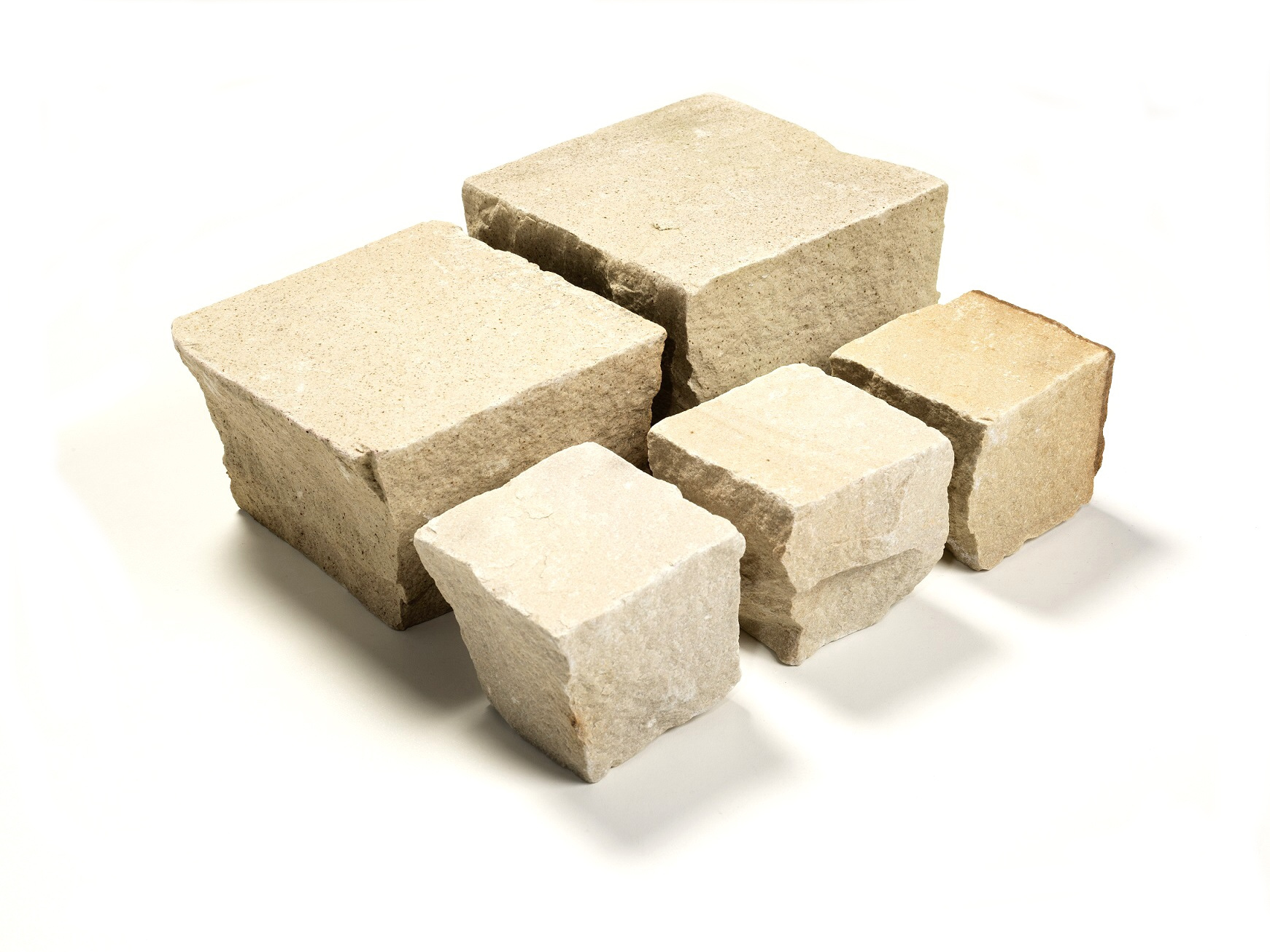 Quarz-Sand Kleinsteinpflaster Golden Sun 10x10x5-7 cm gelb-grün