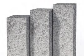 Granit Edelpalisade 12x12x75 cm hellgrau geflammt