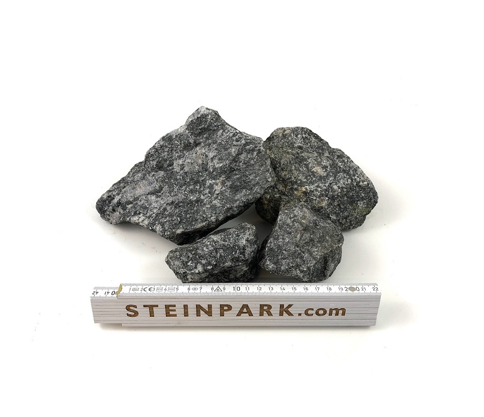 Granit Gabionenstein 60-120 mm anthrazit-grün