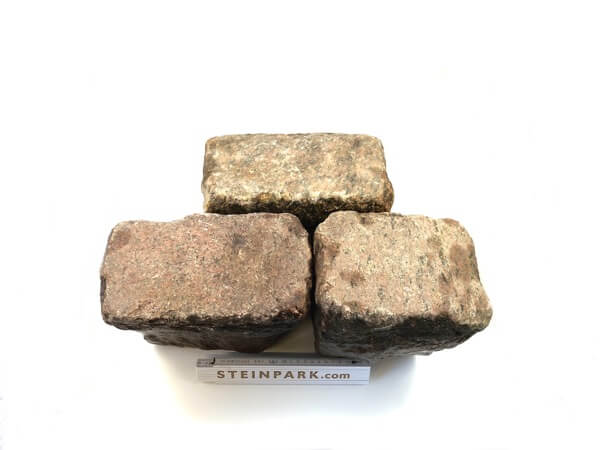 Gebrauchtes Granit Großpflaster 16-28 cm Reihenpflaster rot-bunt