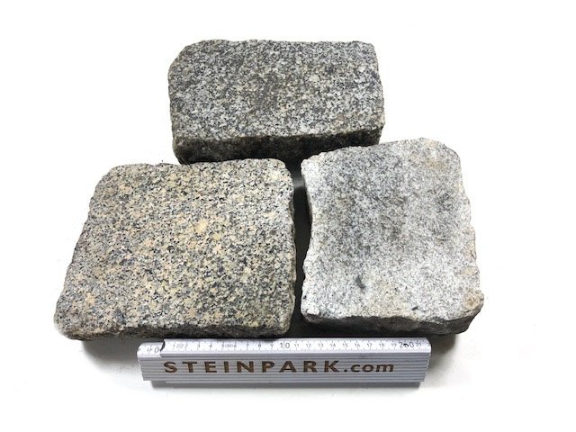 Edel Granit Pflasterplatte 4-6 cm grau-gelb regelmäßig