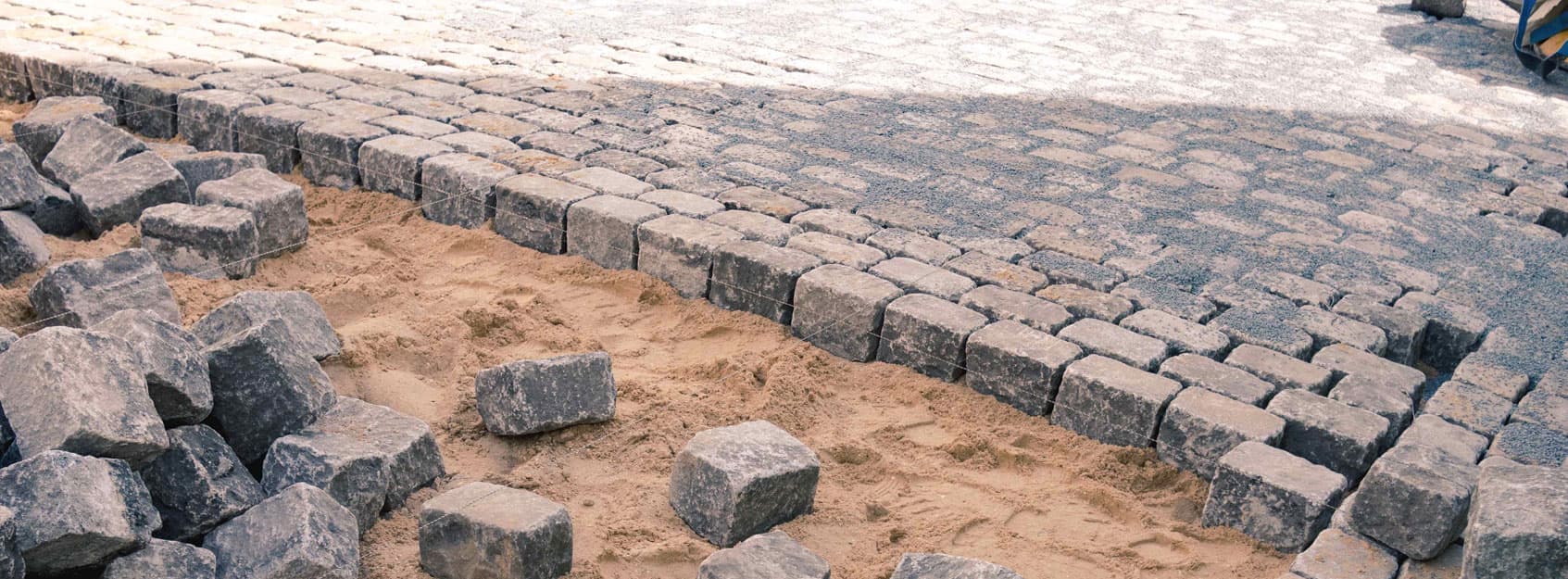 Großpflaster aus Granit, neu und gebraucht