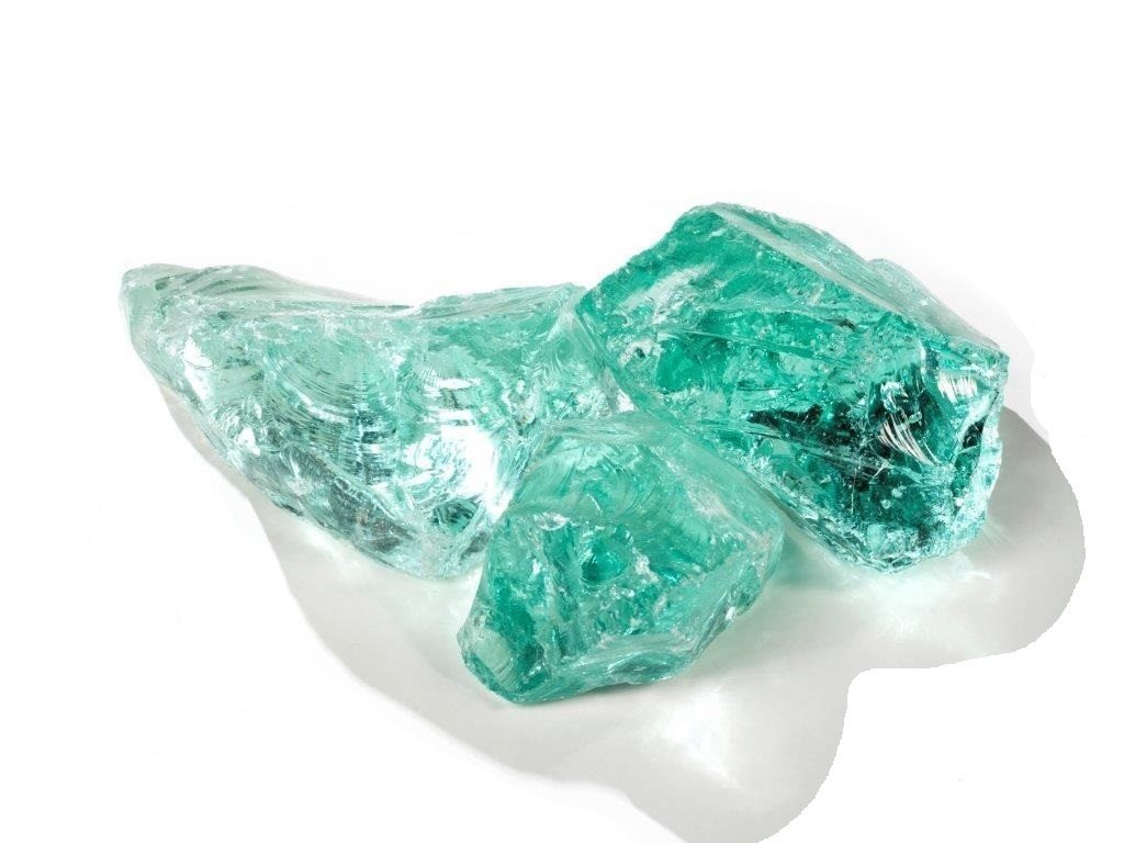 Gabionenstein Glas Türkis 50-120 mm gebrochen