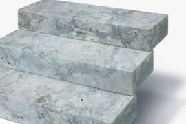 Travertin Blockstufe Adana 15x35x100 cm silver