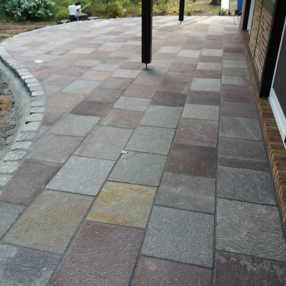 Neue Porphyr Terrassenplatte Trient rot-braun-bunt 40-90x40x3-6 cm