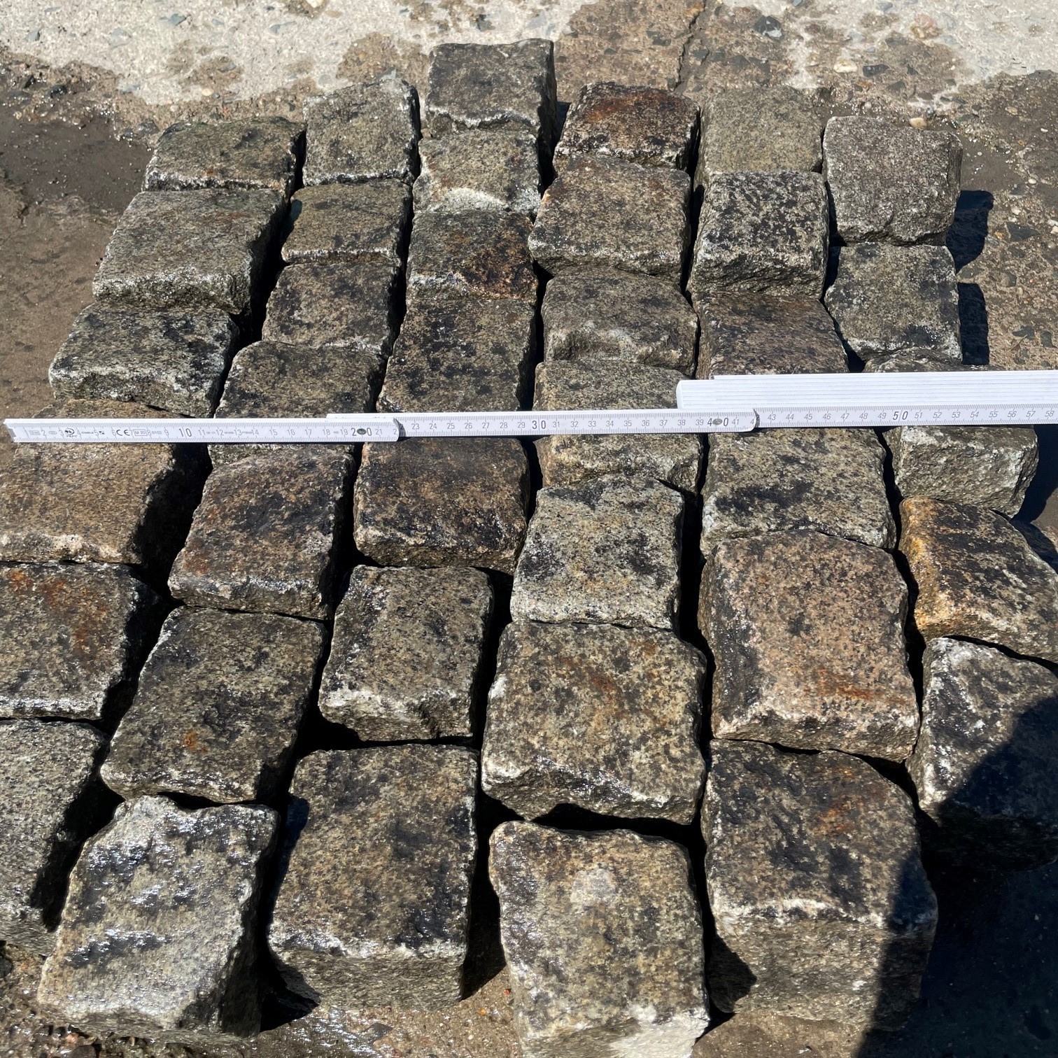 Granit Kleinpflaster gebraucht 8-10 cm grau-rot-bunt