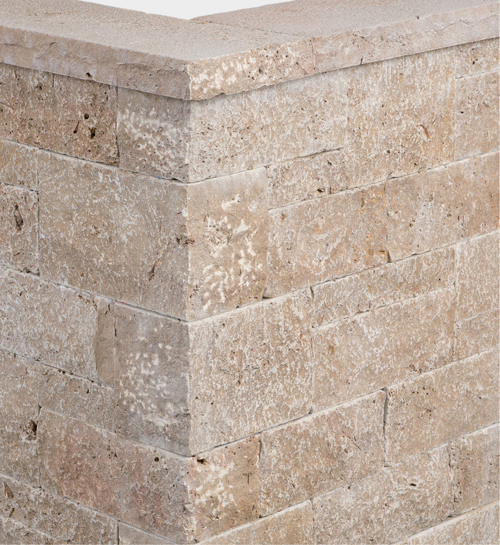 Travertin Schlossmauerstein Mokka 15×18-20×30-60cm hellbraun