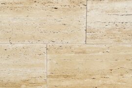 Travertin Terrassenplatte Crema liniert 80x40x3 cm, creme-beige