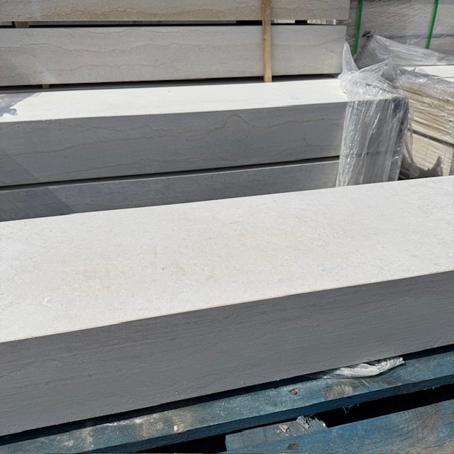 Kalkstein Blockstufe Catrina 15x35x100 cm gelb-beige