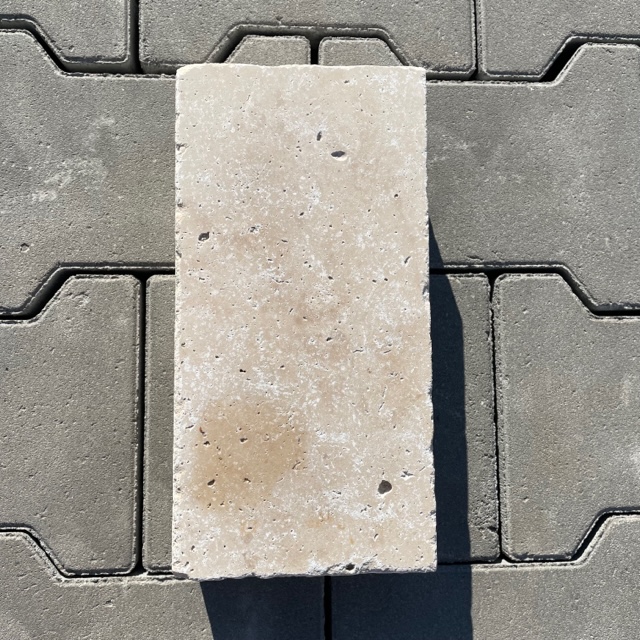 Travertin Pflasterklinker Crema 24x12x6 cm creme-beige