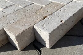 Travertin Pflasterklinker Crema 20x5x5 cm creme-beige Travertin Pflasterklinker Crema 20x5x5 cm creme-beige