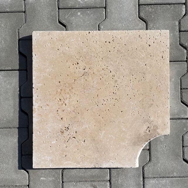 Travertin Poolecke Crema 45/35×45/35×3 cm creme-beige