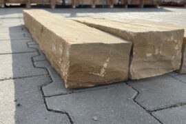 Quarz-Sandstein Kantenstein Toskana 8x12x100 cm gelblich-rötlich-beige-bunt