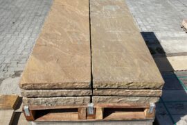 Quarz-Sandstein Sichtschutzstele Toskana 6x50x250 cm gelblich-rötlich-beige-bunt