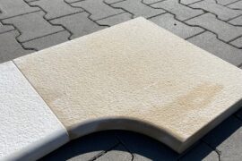 Quarz-Sandstein Poolecke Golden Sun 45/45x30x4 cm gelb-grün-bunt