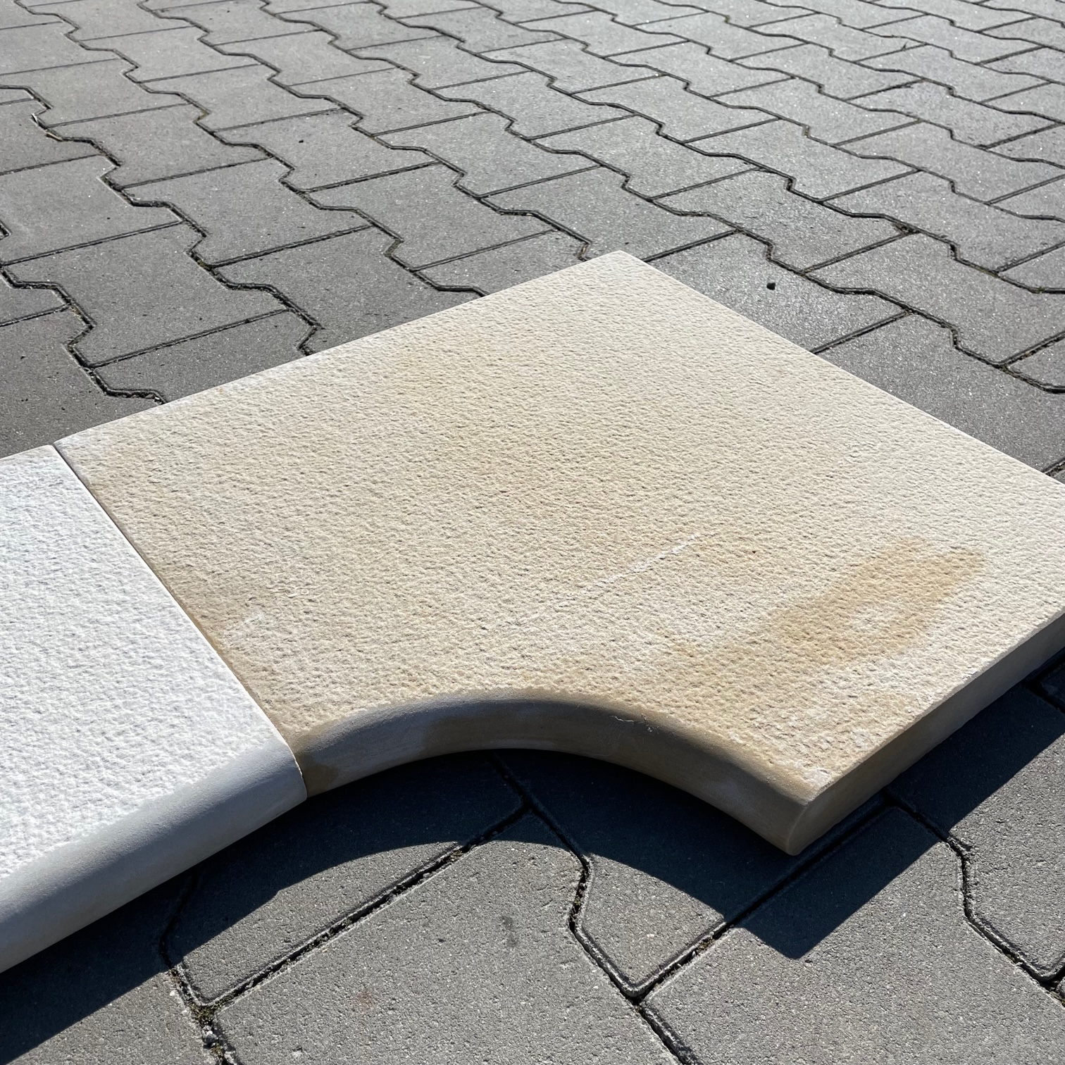 Quarz-Sandstein Poolecke Golden Sun 45/45x30x4 cm gelb-grün-bunt