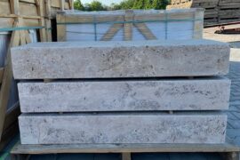 Travertin Blockstufe Mokka 15x35x100 cm hellbraun