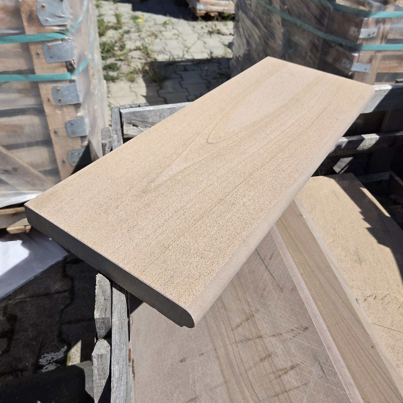 Quarz-Sandstein Poolplatte Toskana 80x30x4 cm gelblich-rötlich-beige-bunt