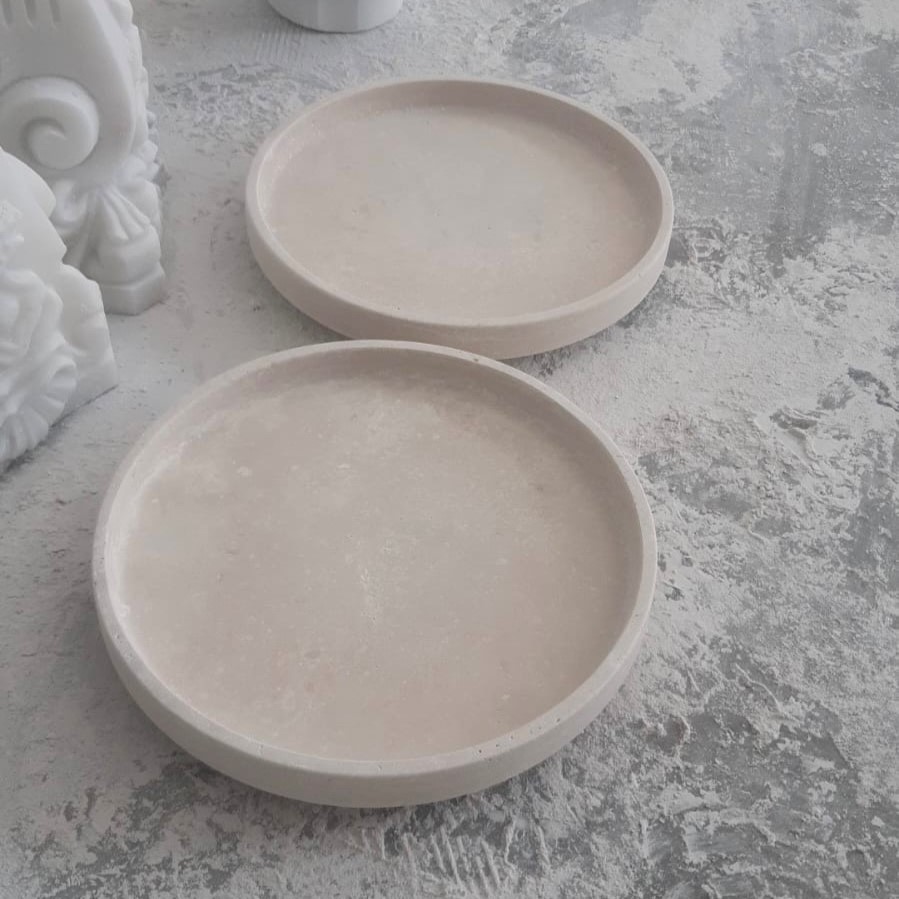 Travertin Deko-Teller Crema 30 cm creme-beige