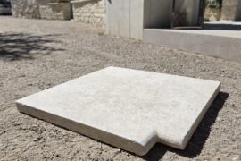 Kalkstein Poolecke Catrina 45×40/45x40x3 cm gelb-beige