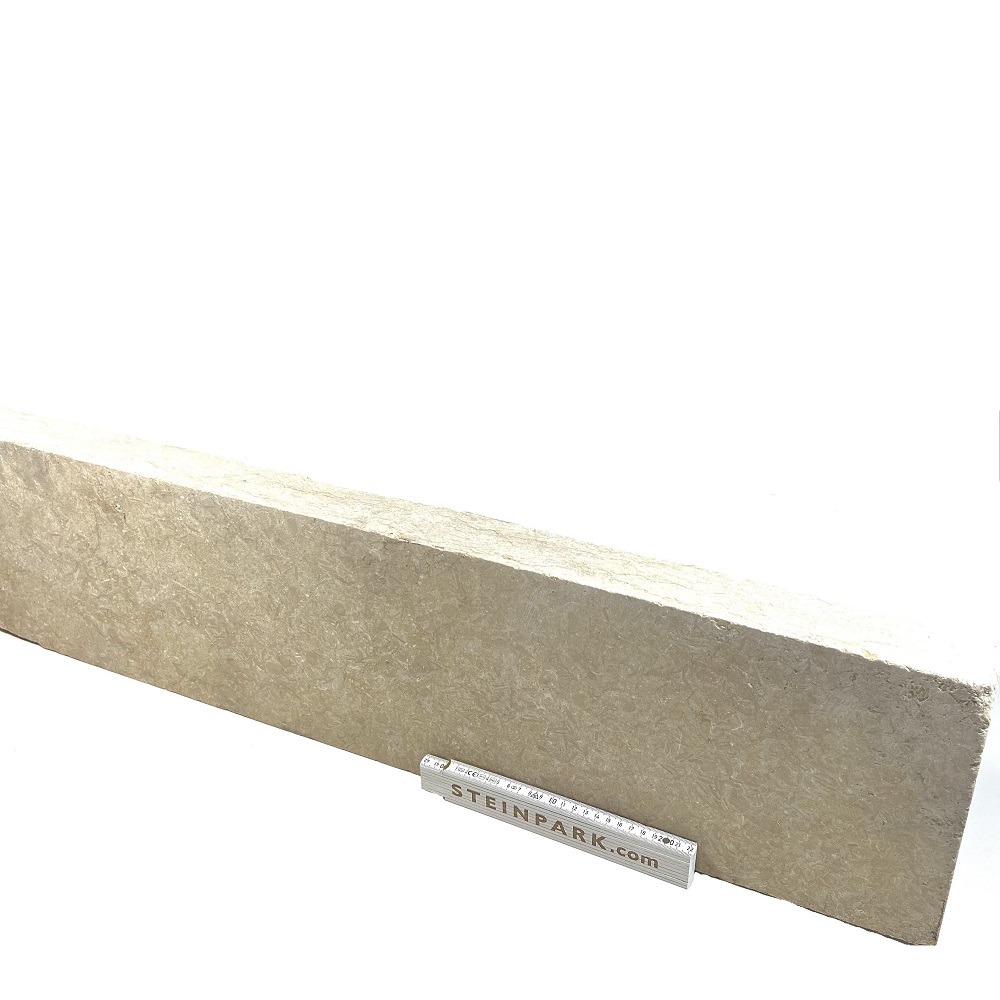 Kalksteinstein Kantenstein Catrina 8x20x150 cm gelblich-cremebeige