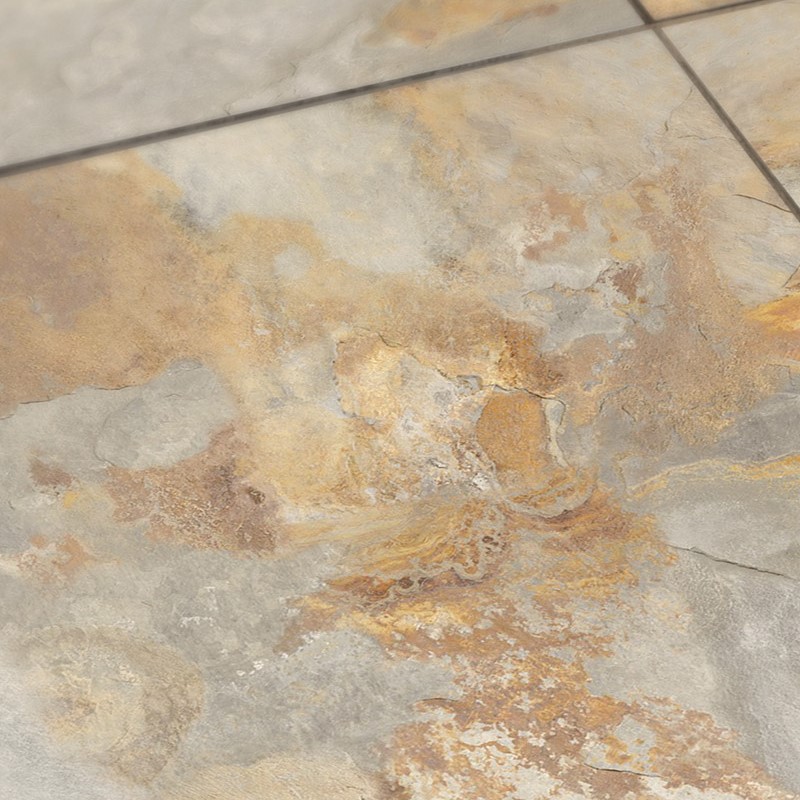 Keramikplatte Majestico Rock 160x160x2 cm gelblich-grau-bunt